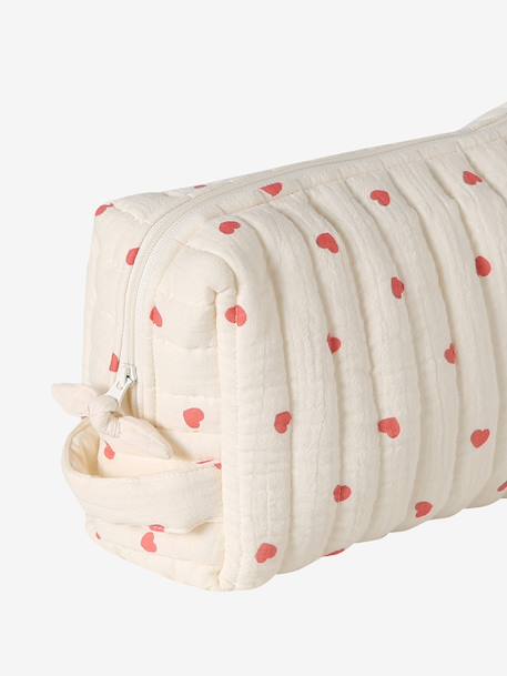 Trousse toilette Mama gaze coton beige imprimé+Mon coeur+Nuages 10 - vertbaudet enfant 