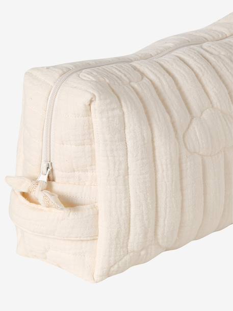 Trousse toilette Mama gaze coton beige imprimé+Mon coeur+Nuages 16 - vertbaudet enfant 