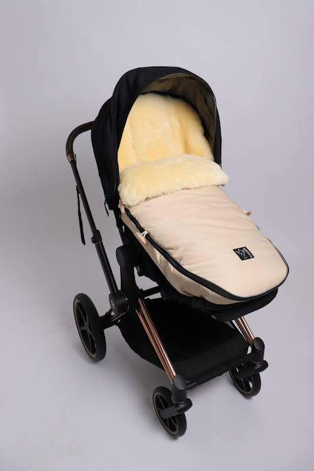 Chancelière pour poussette en peau d'agneau Love the Nature angora+Brown melange+massepain 11 - vertbaudet enfant 