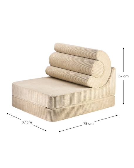 Fauteuil pliant enfant - pouf ?onvertible de jeu flipster en velours côtelé Brown sugar+Peppermint green+Pink mousse 6 - vertbaudet enfant 