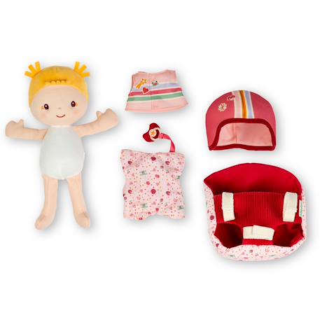 Poupée lena et son siège vélo Rouge, rose, jaune 4 - vertbaudet enfant 