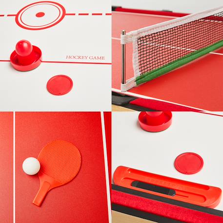 Kangui table multi jeux 4 en 1 - babyfoot barres télescopiques - billard - ping pong - hockey Marron 6 - vertbaudet enfant 