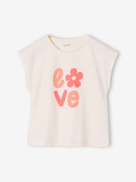 Lot de 3 tee-shirts fille fantaisie manches courtes bleu grisé+bleu pâle+rose poudré 18 - vertbaudet enfant 