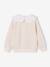 Sweat fille col claudine broderie anglaise écru+gris chiné+mauve+rose pâle+rouge 3 - vertbaudet enfant 
