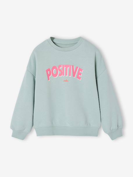 Sweat fille message positif rose pâle+vert d'eau 6 - vertbaudet enfant 