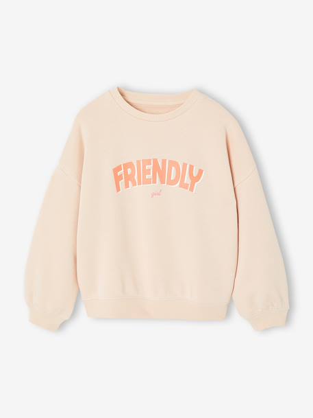 Sweat fille message positif rose pâle+vert d'eau 3 - vertbaudet enfant 