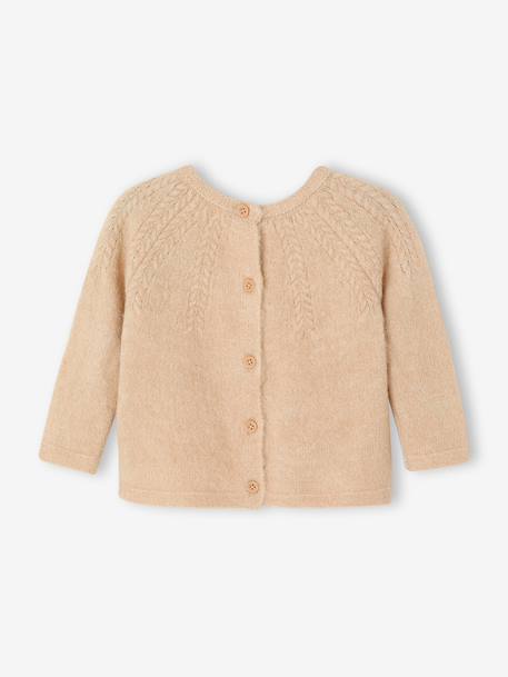 Pull bébé fille maille ajourée beige chiné 2 - vertbaudet enfant 