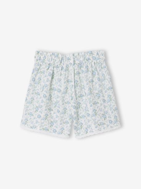 Short en gaze de coton fille bleu clair+blush 2 - vertbaudet enfant 