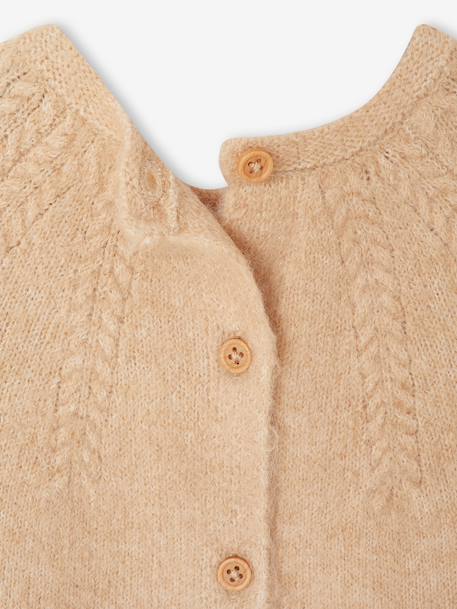Pull bébé fille maille ajourée beige chiné 4 - vertbaudet enfant 