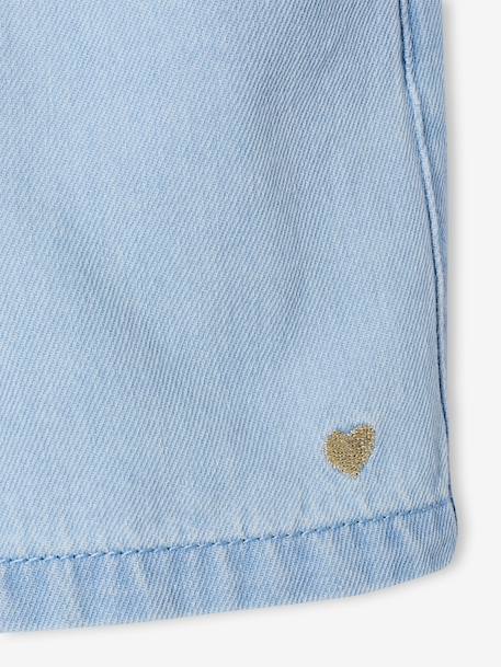 Short fille en denim léger facile à enfiler denim bleached+stone 3 - vertbaudet enfant 