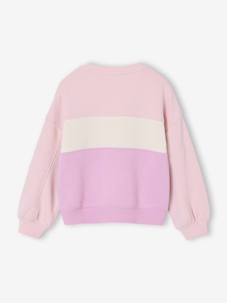 Sweat fille colorblock rose pâle 3 - vertbaudet enfant 