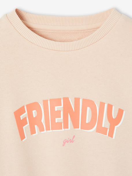 Sweat fille message positif rose pâle+vert d'eau 5 - vertbaudet enfant 