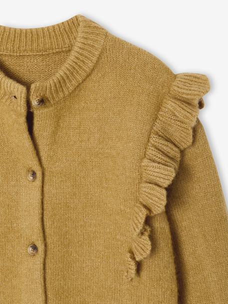 Gilet fille volants fantaisie bronze+rose poudré 3 - vertbaudet enfant 