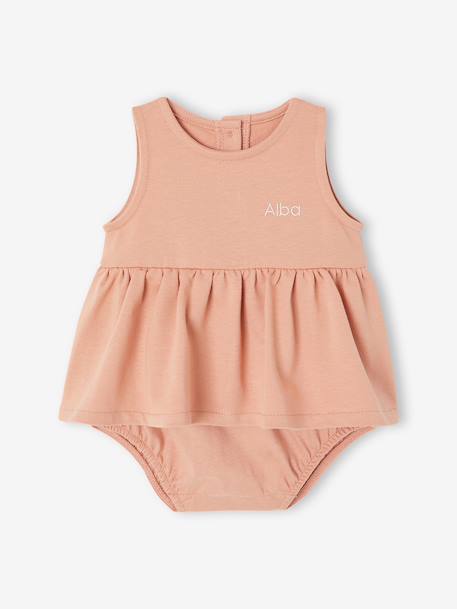 Robe bébé naissance avec body intégré vieux rose 1 - vertbaudet enfant 