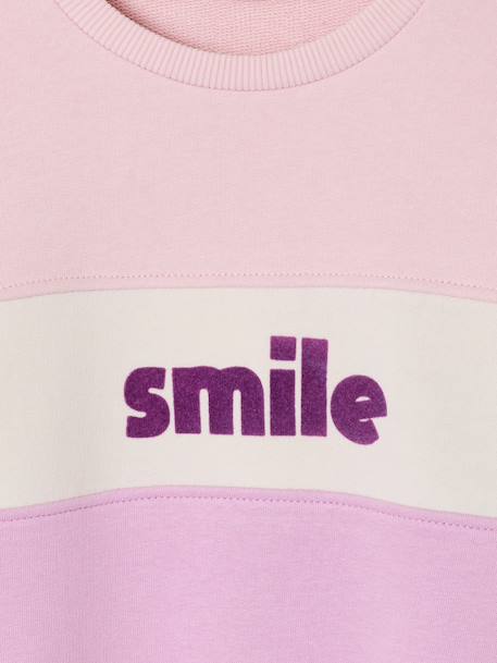 Sweat fille colorblock rose pâle 4 - vertbaudet enfant 