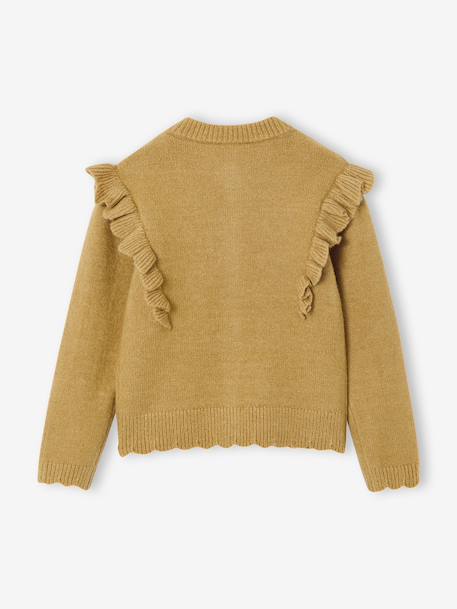 Gilet fille volants fantaisie bronze+rose poudré 2 - vertbaudet enfant 