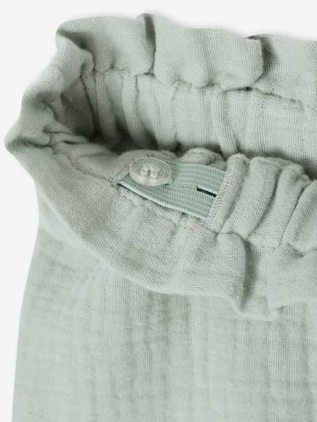 Short fille volanté en gaze de coton rose pâle+vert sauge 8 - vertbaudet enfant 