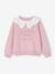 Sweat fille col claudine broderie anglaise écru+gris chiné+mauve+rose pâle+rouge 11 - vertbaudet enfant 