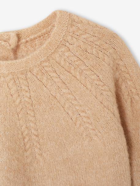 Pull bébé fille maille ajourée beige chiné 3 - vertbaudet enfant 