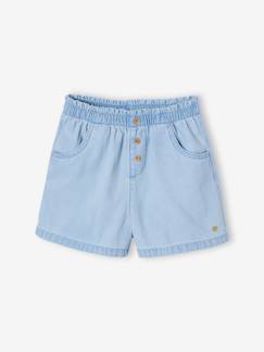 -Short fille en denim léger facile à enfiler