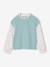 Pull 2 en 1 fille manches bleu grisé+rose 1 - vertbaudet enfant 