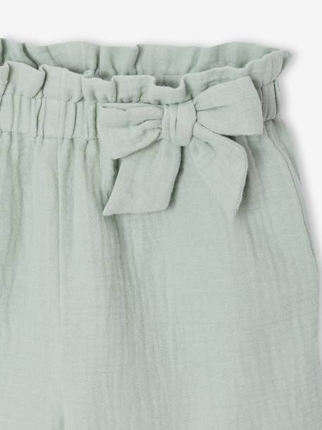 Short fille volanté en gaze de coton rose pâle+vert sauge 7 - vertbaudet enfant 