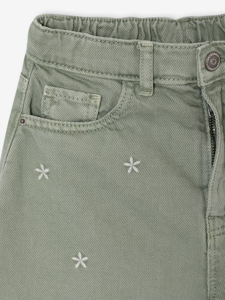 Short fille brodé bleu moyen+rose+vert sauge 16 - vertbaudet enfant 