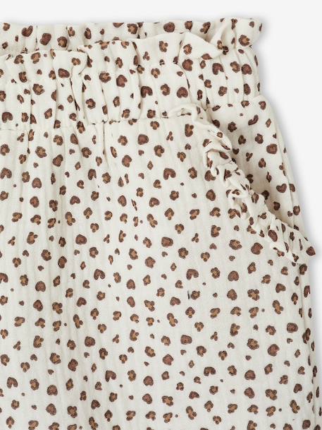 Short fille taille en gaze de coton beige+bleu pâle+rose+vert sauge 3 - vertbaudet enfant 