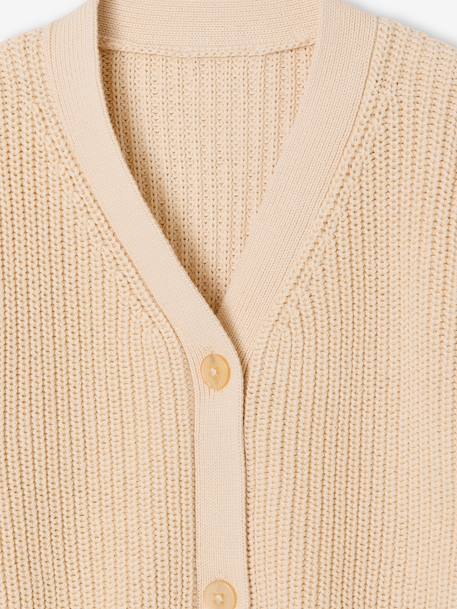 Gilet fille en côte perlée rose+vanille 8 - vertbaudet enfant 
