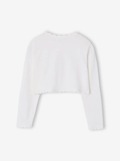 Bolero fille ouverture pratique blanc+vert sauge 2 - vertbaudet enfant 