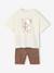 Ensemble fille léopard T-shirt et cycliste sport écru 1 - vertbaudet enfant 