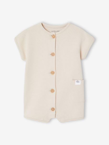 Bébé-Salopette, combinaison-Combinaison bébé maille nid d’abeille personnalisable