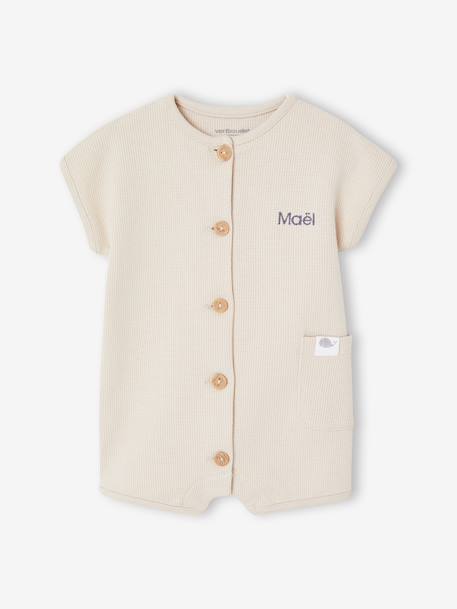 Combinaison bébé maille nid d’abeille personnalisable argile 6 - vertbaudet enfant 