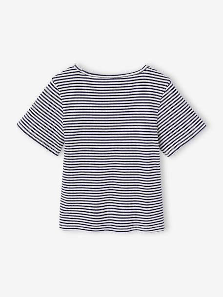 T shirt fille noeud fantaisie jaune+rayé bleu 9 - vertbaudet enfant 