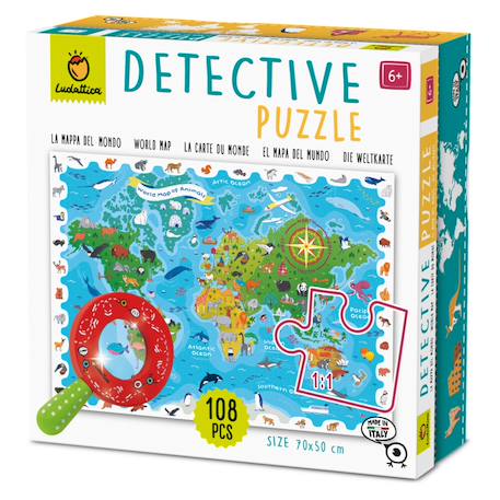 Puzzle de détective - carte des animaux Multicolor 3 - vertbaudet enfant 