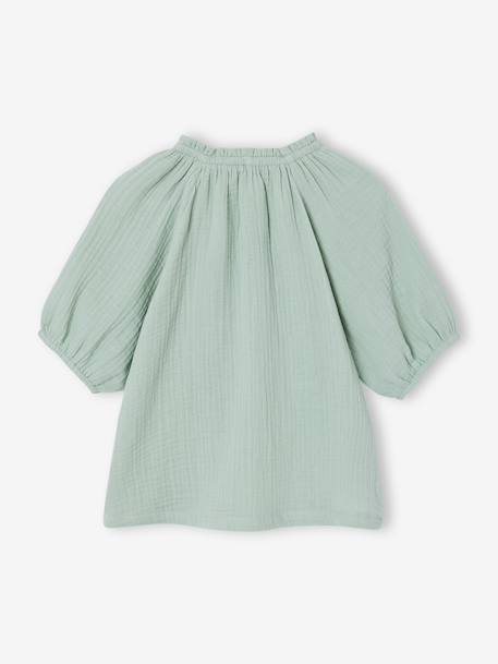 Blouse fille en gaze de coton écru+vanille+vert sauge 10 - vertbaudet enfant 