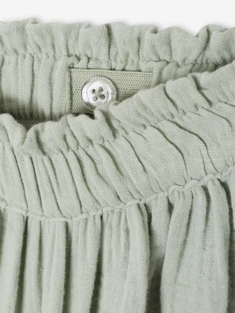 Jupe fille en gaze de coton beige+bleu grisé+rose+vert sauge+vieux rose+violet 15 - vertbaudet enfant 