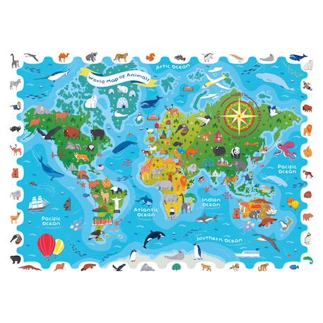 Puzzle de détective - carte des animaux Multicolor 2 - vertbaudet enfant 