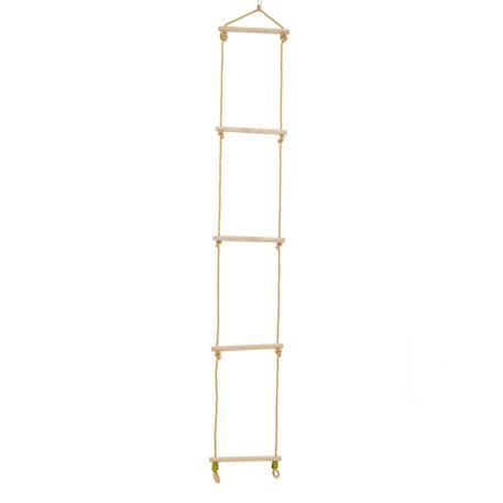 Échelle corde 5 barreaux pour portique  bois h190-250cm Marron 1 - vertbaudet enfant 