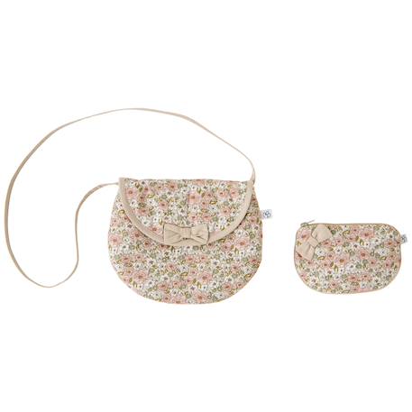 Sac bandoulière avec porte-monnaie liberty Beige, rose thé, marron 1 - vertbaudet enfant 