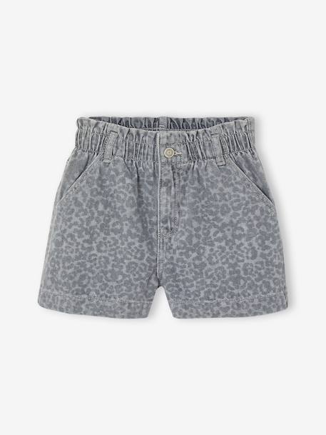 Short fille denim à motifs bleu clair+gris 7 - vertbaudet enfant 