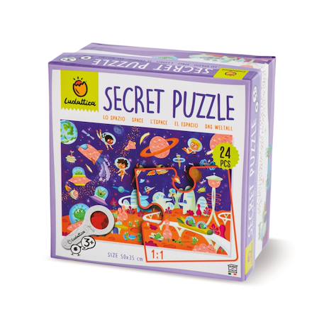 Puzzle d’observation avec loupe en bois – Jeu éducatif pour développer l’attention Multicolor 3 - vertbaudet enfant 