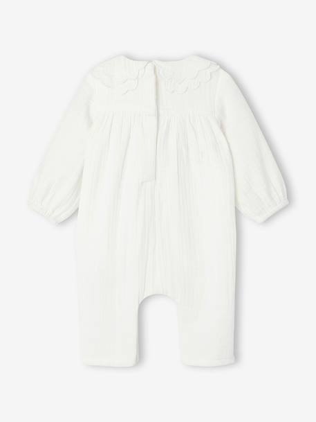 Combinaison bébé en gaze de coton écru 2 - vertbaudet enfant 