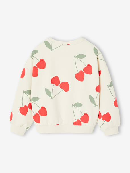 Sweat fille motifs fantaisie Beige imprimé+blanc imprimé+rose+vanille 8 - vertbaudet enfant 