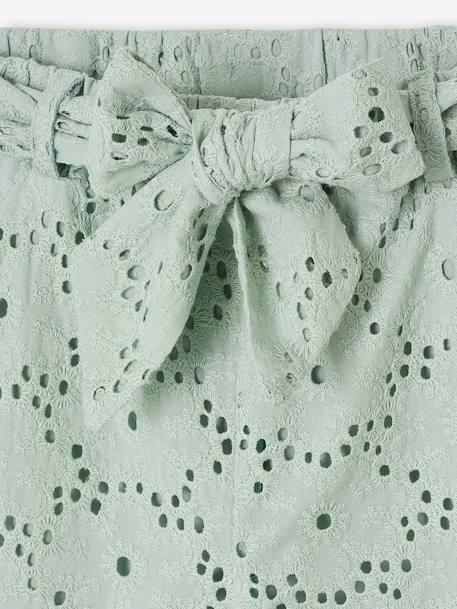 Pantalon large fille en broderie anglaise vert sauge 3 - vertbaudet enfant 