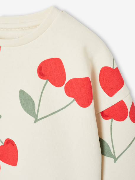 Sweat fille motifs fantaisie Beige imprimé+blanc imprimé+rose+vanille 9 - vertbaudet enfant 