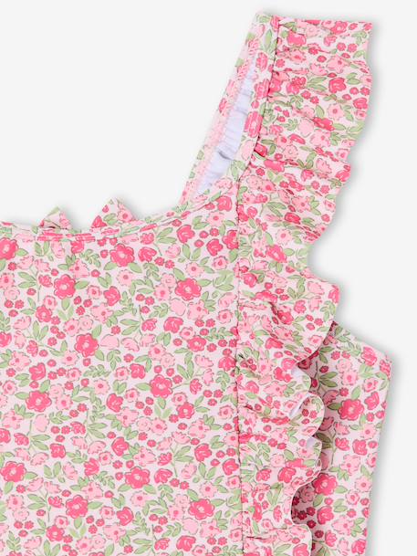 Maillot de bain fille à fleurs rose pâle 3 - vertbaudet enfant 