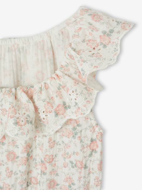 Combinaison pantalon fille à fleurs rose pâle 3 - vertbaudet enfant 