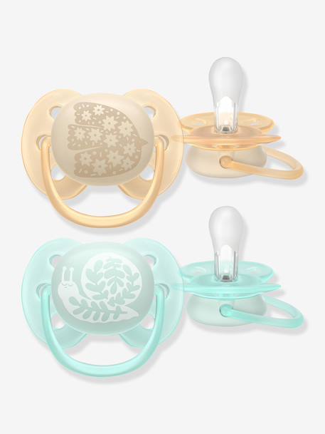 Lot de 2 sucettes ultra soft 0-6 mois forest friends bleu+bleu imprimé 9 - vertbaudet enfant 
