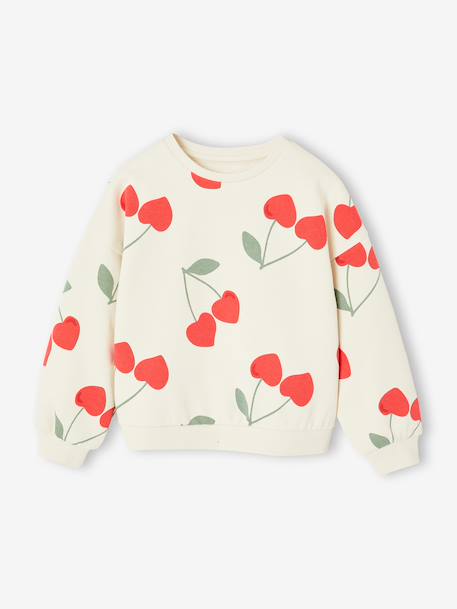 Sweat fille motifs fantaisie Beige imprimé+blanc imprimé+rose+vanille 7 - vertbaudet enfant 